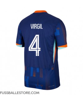 Günstige Niederlande Virgil van Dijk #4 Auswärtstrikot EM 2024 Kurzarm